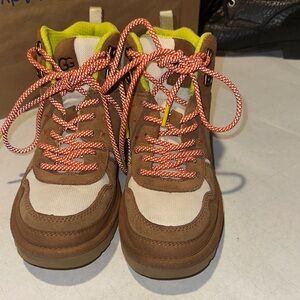 UGG Tan and White Sneakers with Orange Accents
